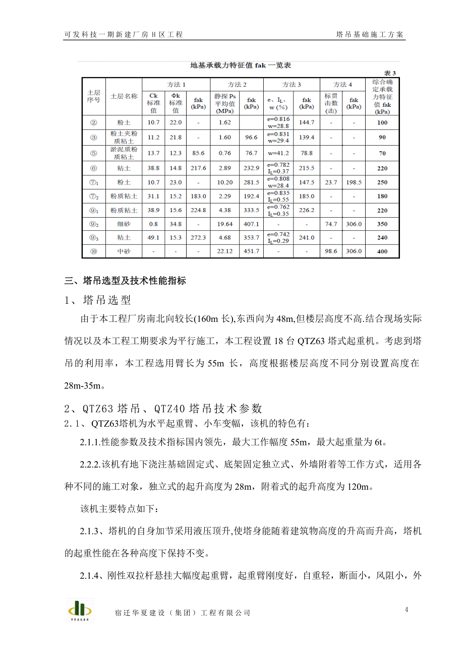 塔吊基础施工方案---qtz63qtz40_第4页