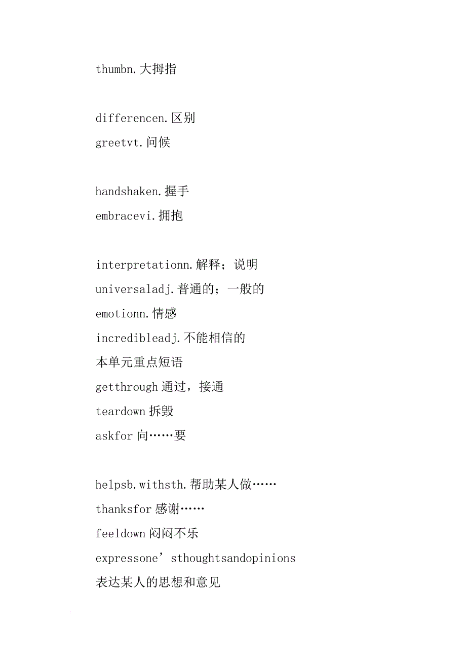 高一英语下册unit 21 body language重点单词和短语汇总_第2页