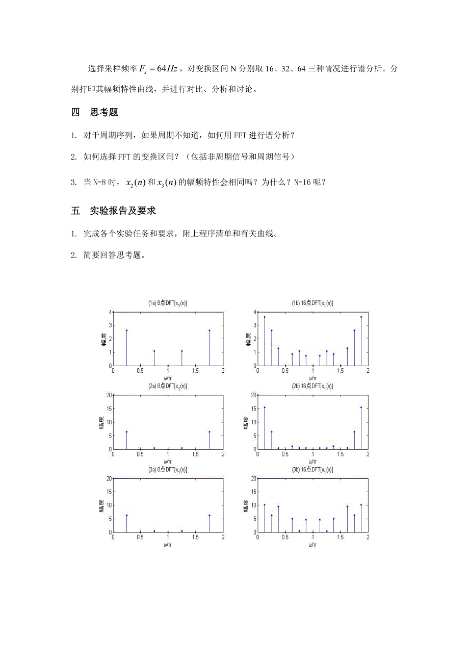 实验三--用fft对信号进行频谱分析及matlab程序_第3页