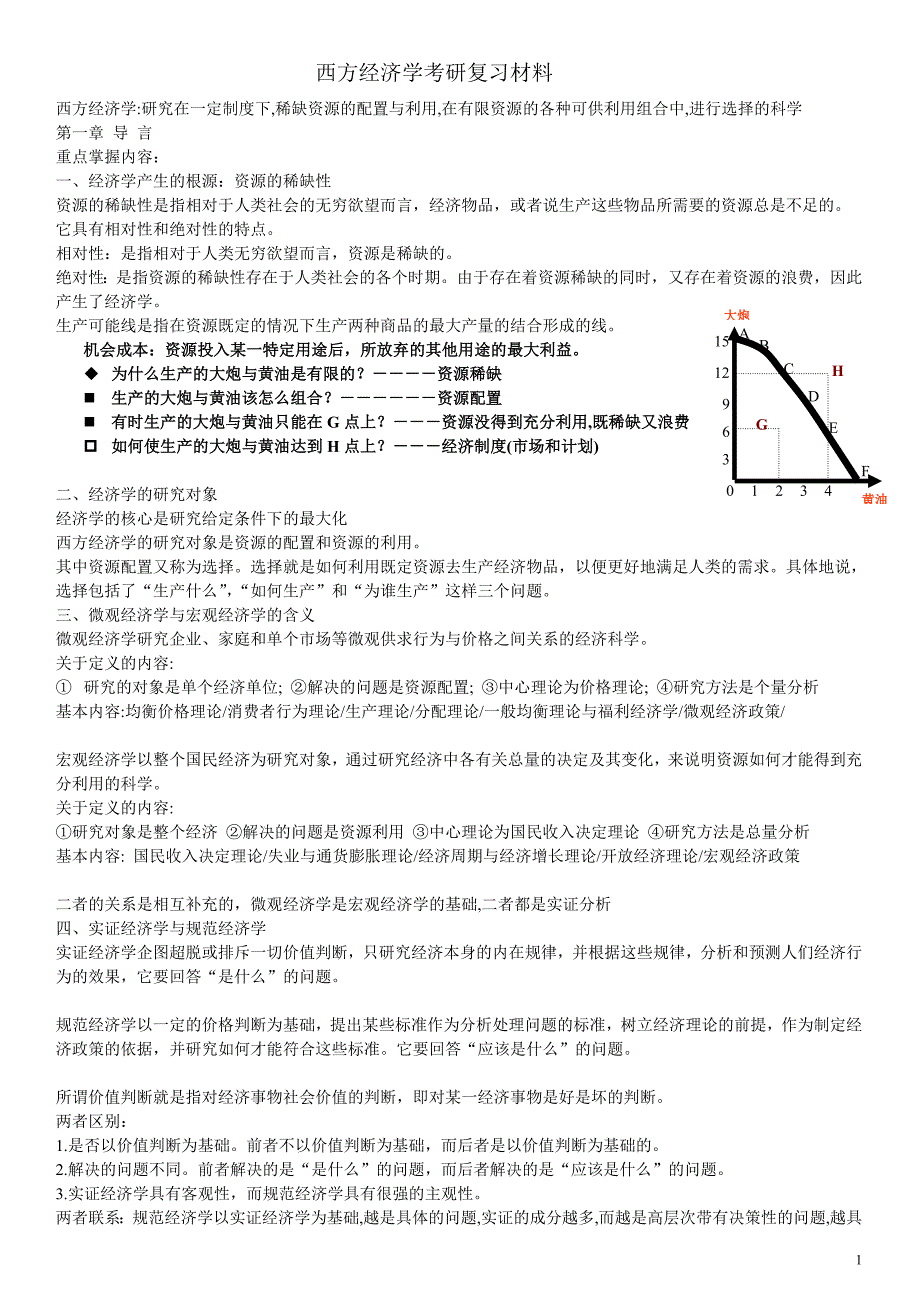 西方经济学考研重点整理(微观部分为主)_第1页