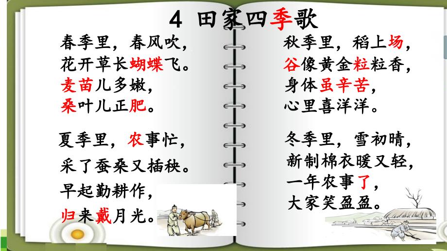 部编人教版二年级上册语文识字4-田家四季歌ppt课件_第2页