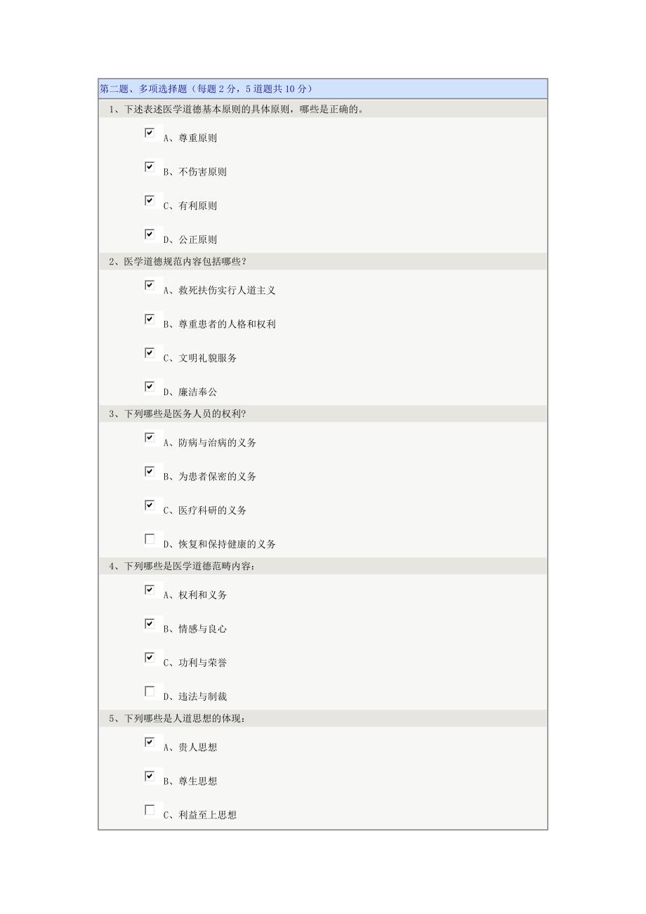 郑大远程教育护理专科医学伦理学与卫生法学在线测试及答案_第4页