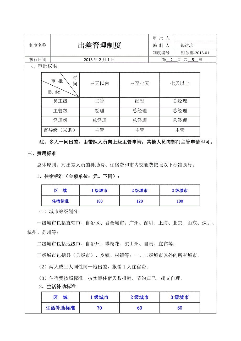 出差管理制度和流程[2018]_第2页