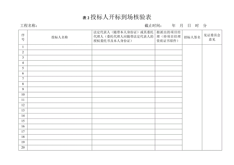 投标文件签收表_第2页