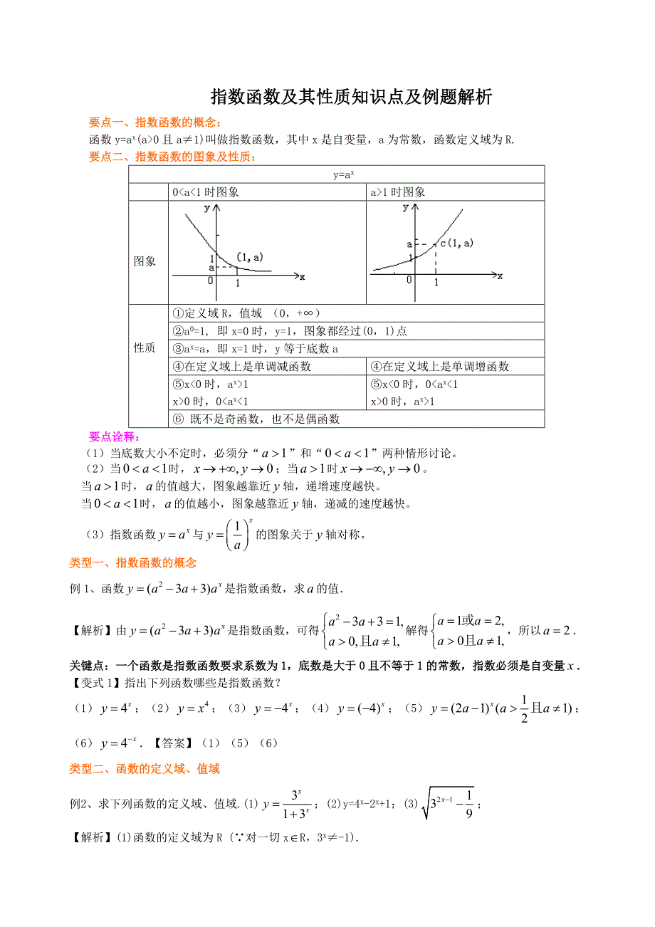 2.1.2指数函数及其性质知识点及例题解析_第1页