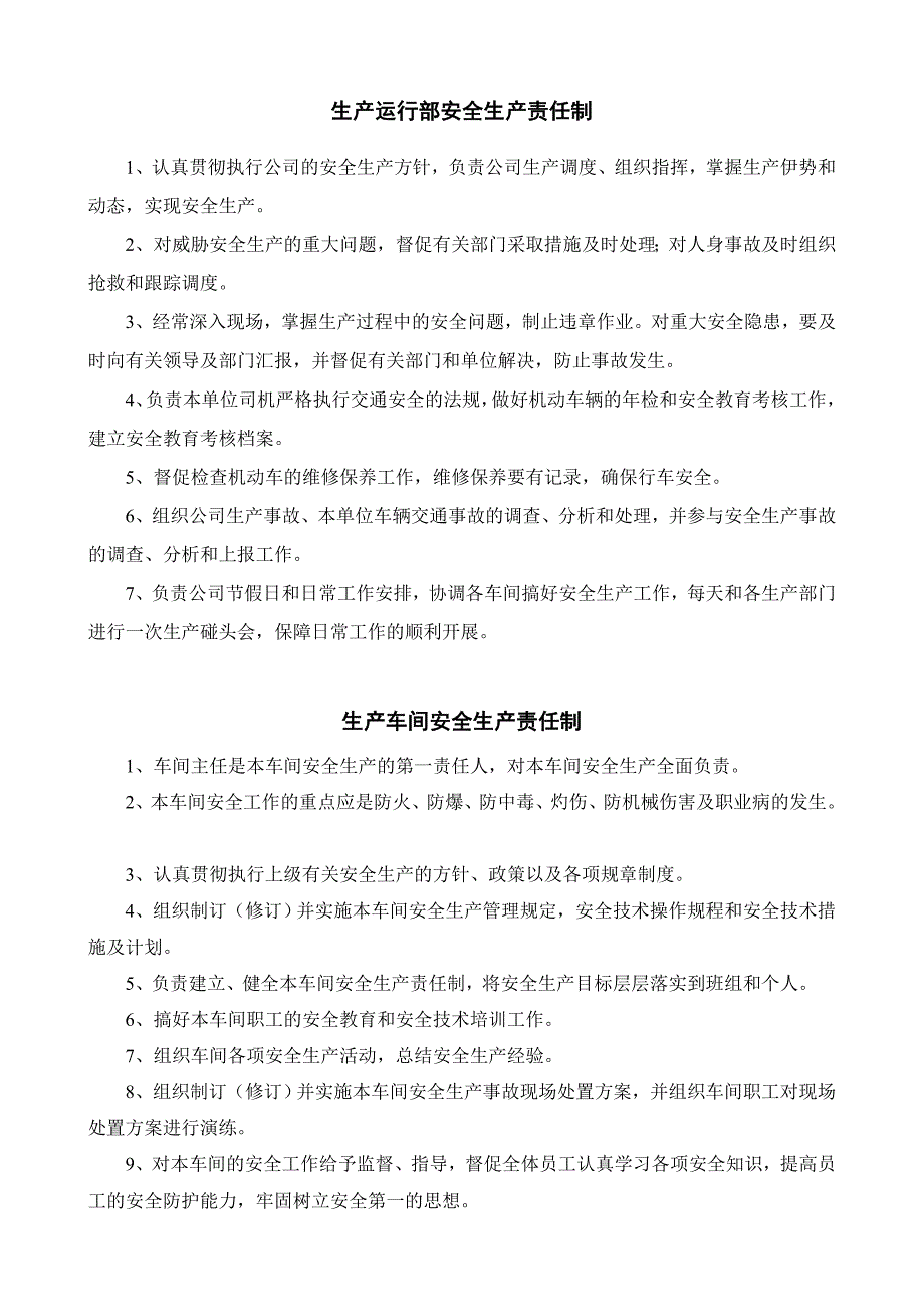 生产运行部安全生产责任制_第1页