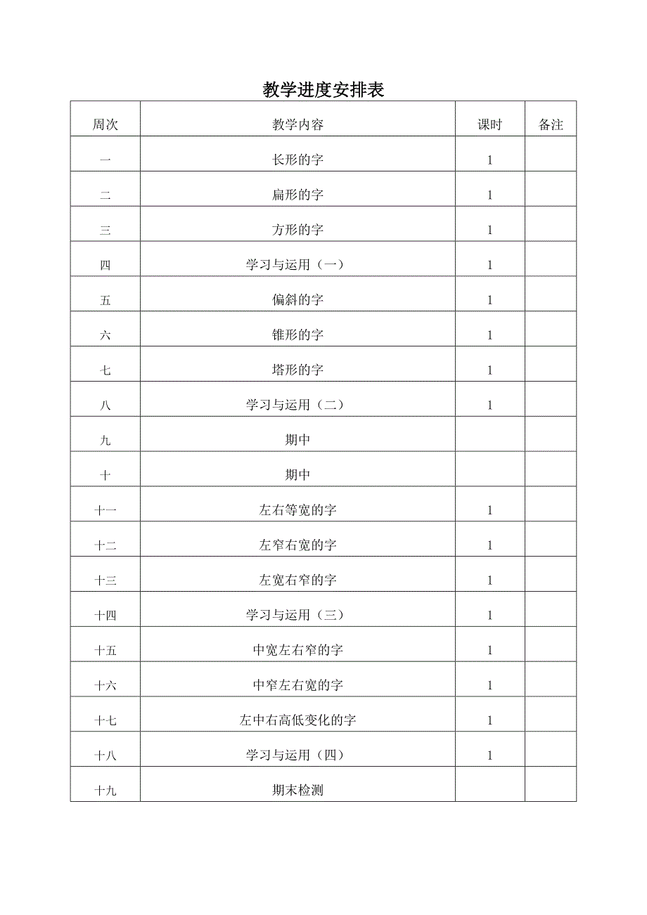 2018五年级上册书法指导教学方案_第3页