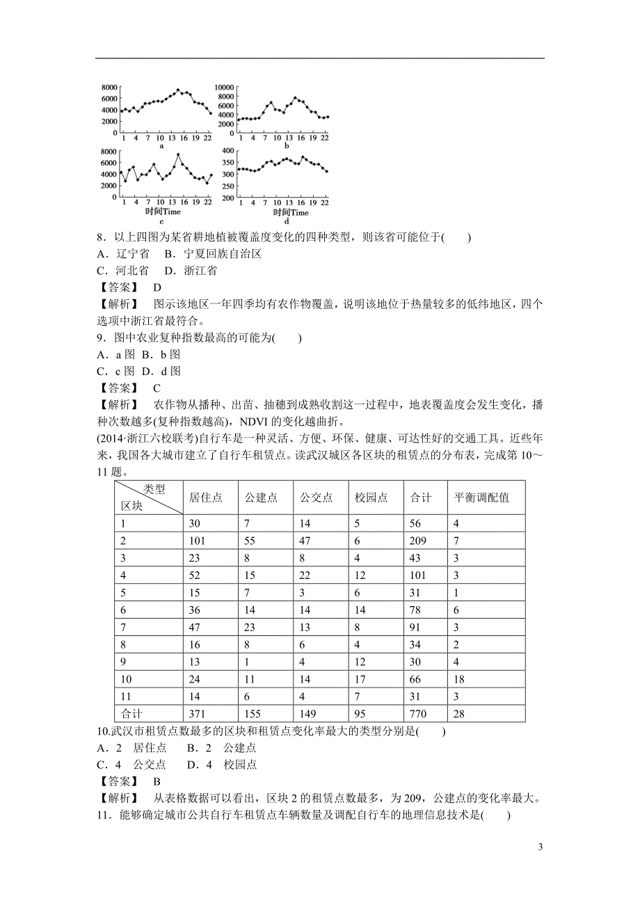 季高中地理 综合测试题1 新人教必修3_第3页