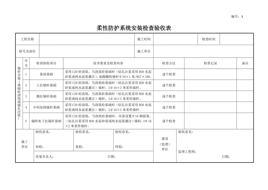 被动柔性防护网施工表格_第4页