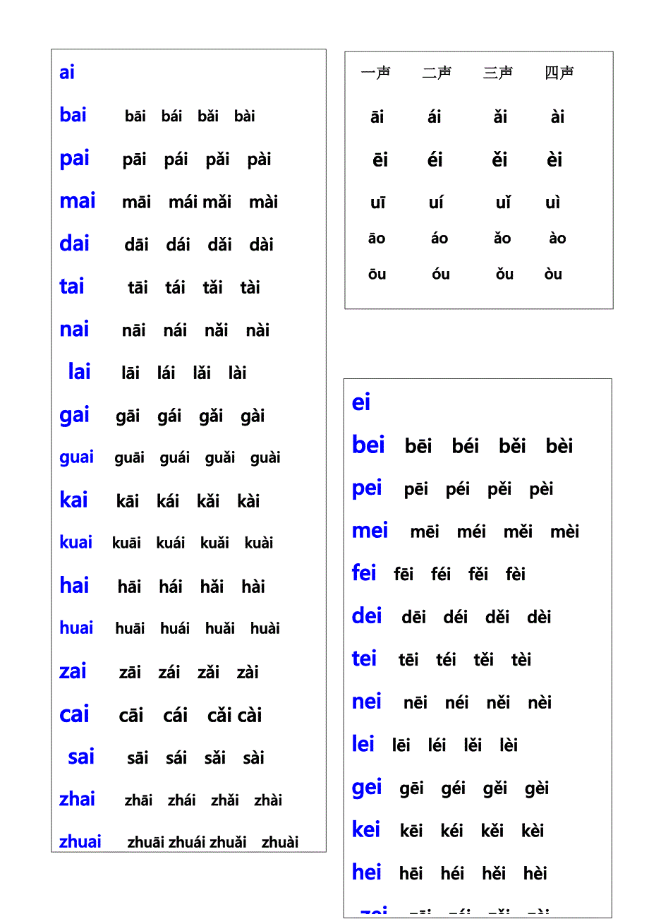 ai ei ui ao ou iu与声母拼读_第1页