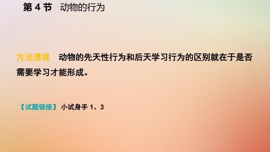 2018年秋八年级科学上册 第3章 生命活动的调节 第4节 动物的行为练习课件 （新版）浙教版_第5页