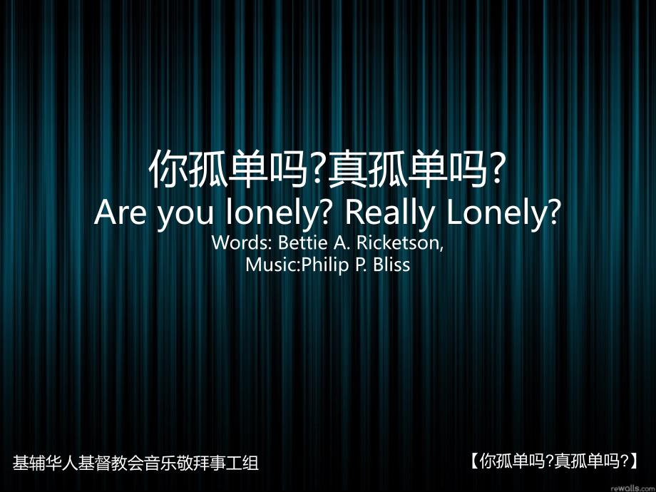 你孤单吗真孤单吗 are you lonely really lonely_第1页