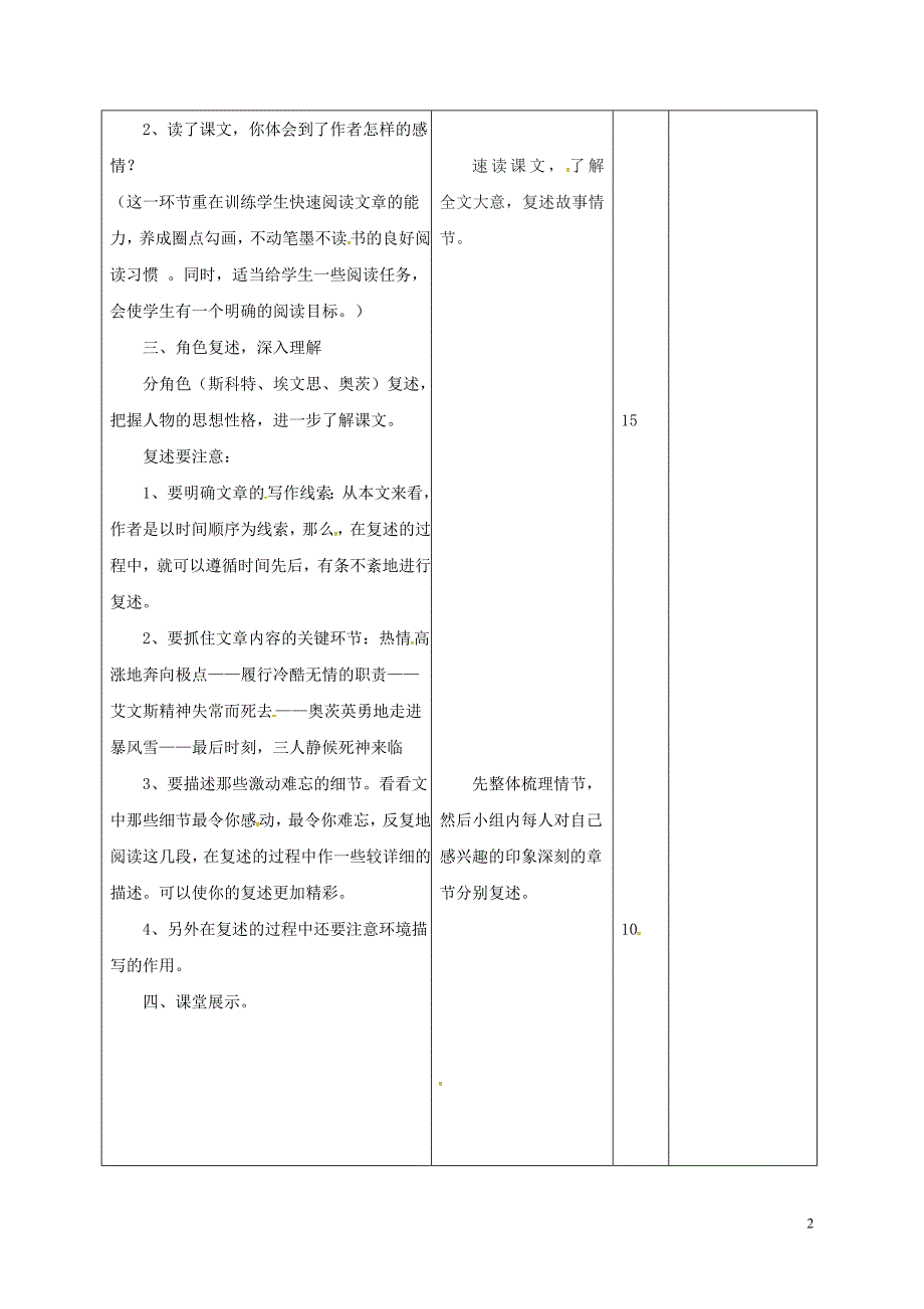 山东省邹平县七年级语文下册 第五单元 21 伟大的悲剧教案1 新人教版_第2页