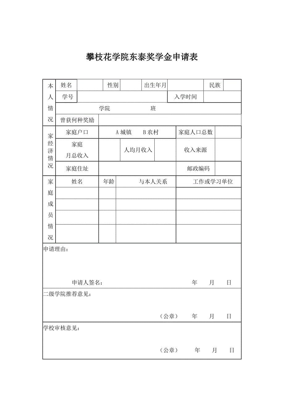 攀枝花学院东泰奖学金管理办法(攀学院[08]122)_第5页