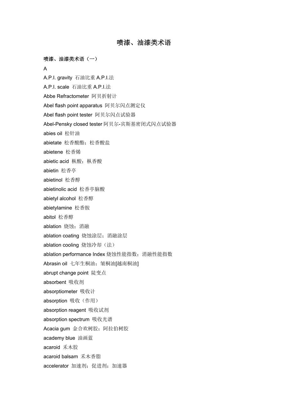 喷漆、油漆类术语_第1页