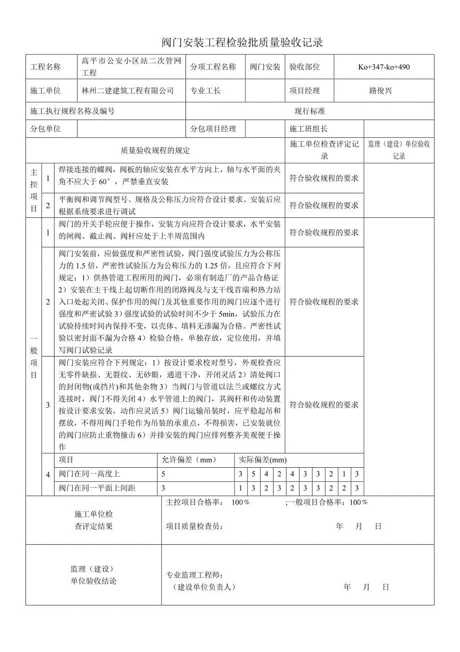 阀门安装工程检验批质量验收记录_第5页