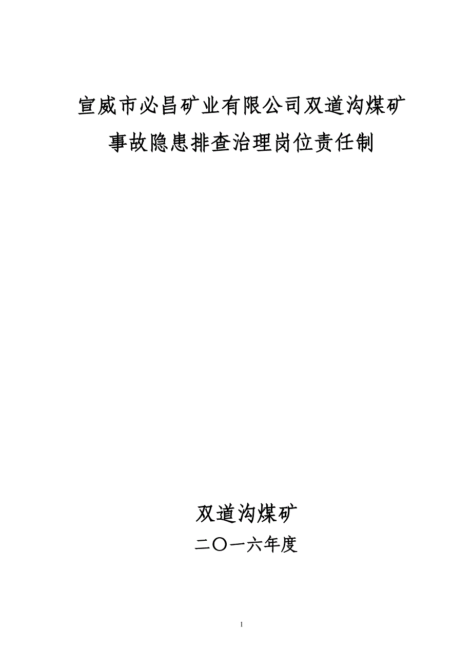 各级隐患排查治理岗位责任制_第1页