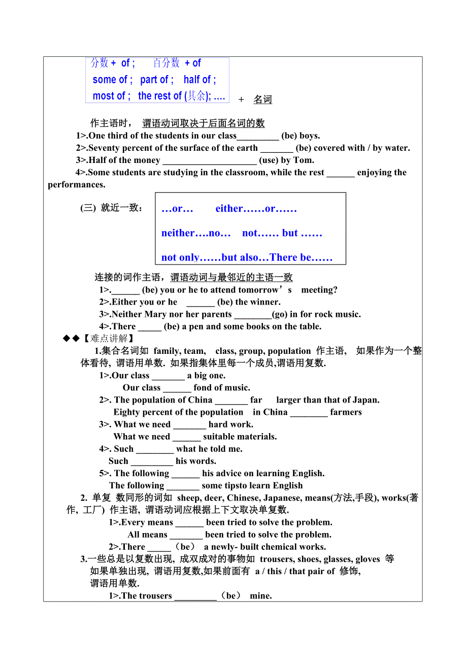 主谓一致公开课教案_第2页