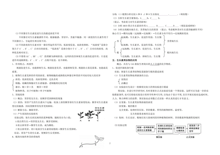 植物的激素调节知识点精华版_第2页