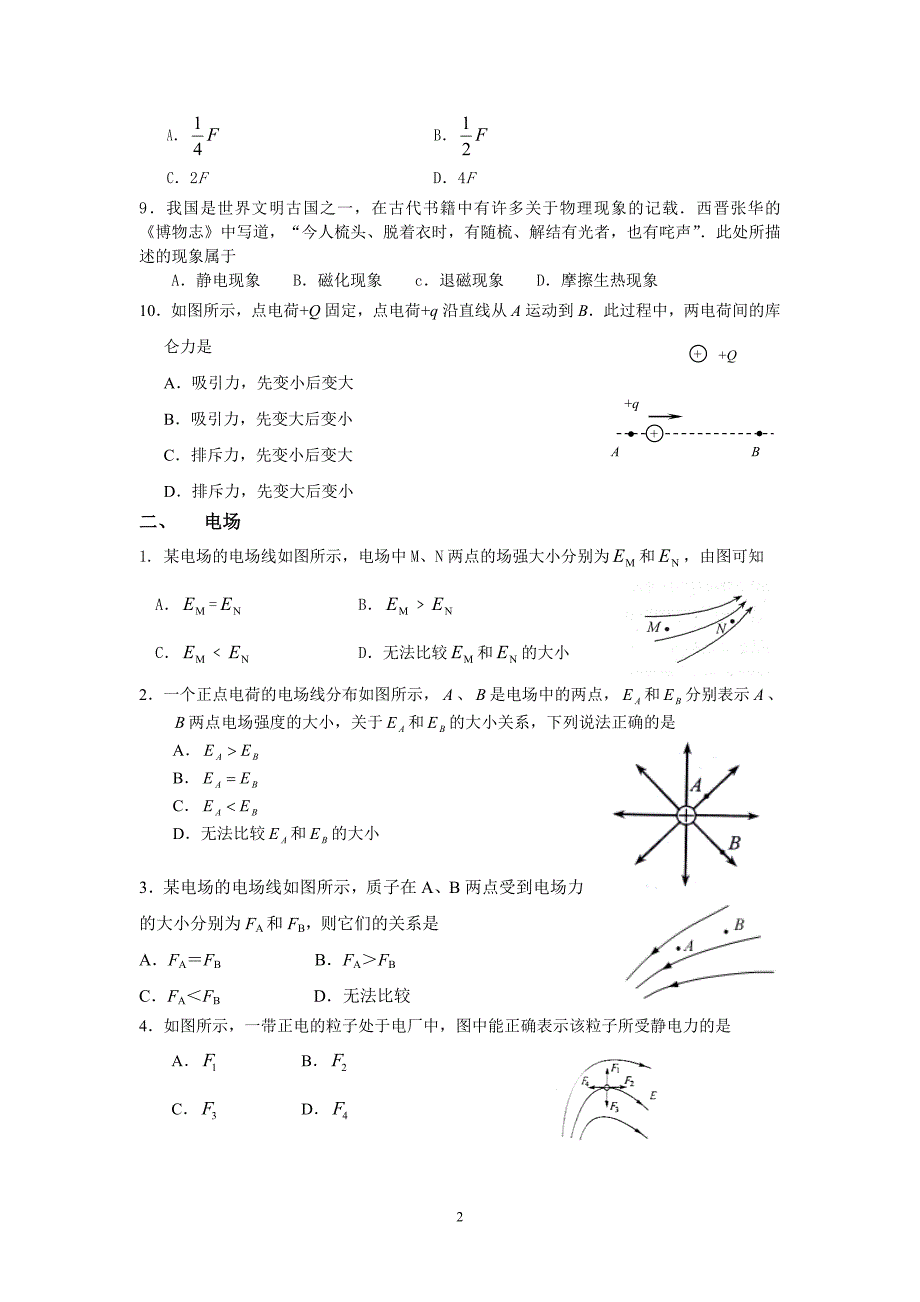 高中物理选修1-1会考练习及答案_第2页