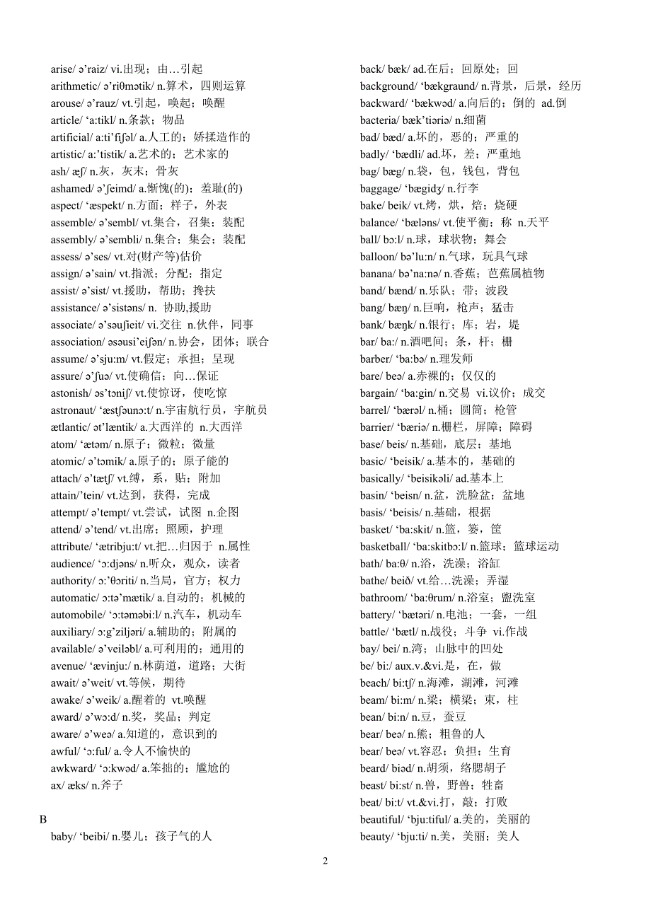 2018年英语四级词汇表含音标加强版_第2页