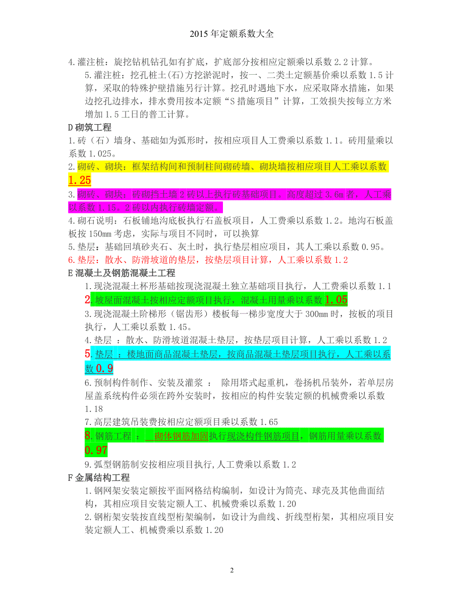 2015年定额系数大全_第2页