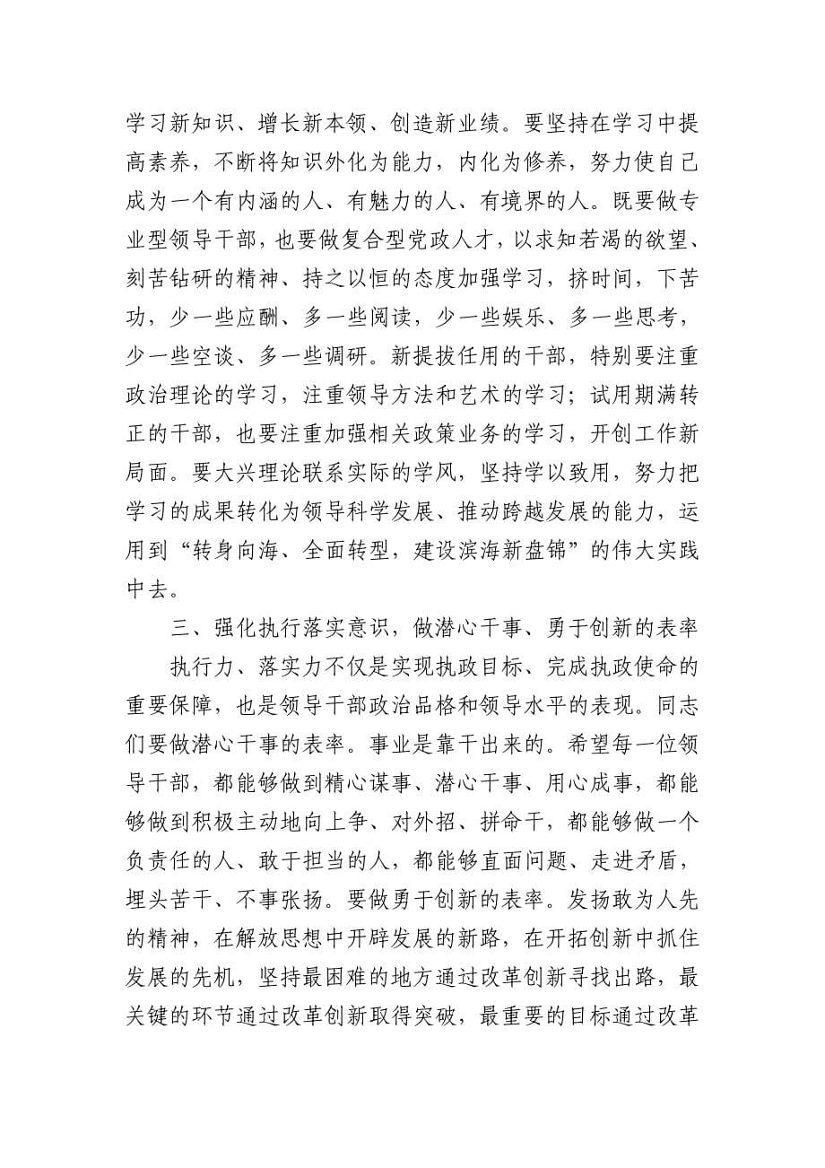 在与新提拔任用的干部集体谈话时的讲话_第5页