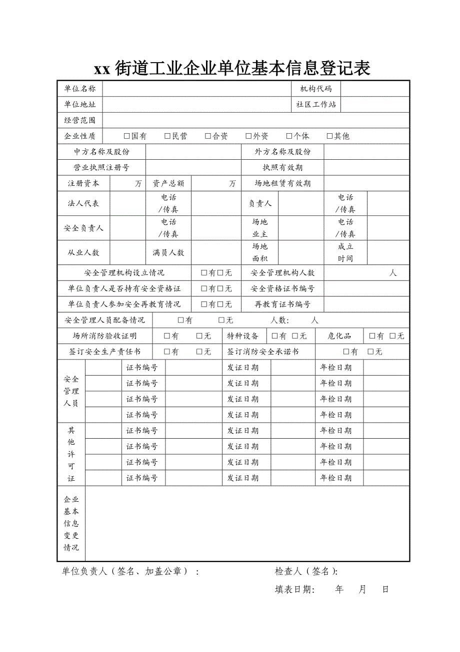 工业企业消防安全整治档案(填写附说明)_第5页