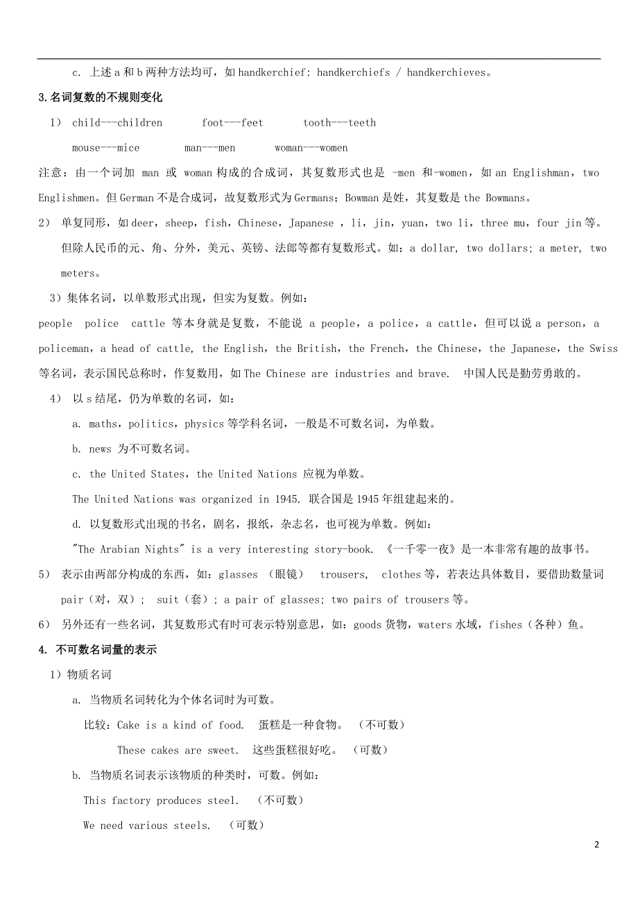 高考英语一轮复习 语法点专题讲解 名词_第2页