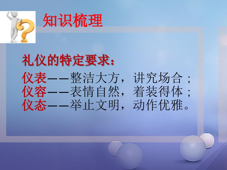 八年级政 治上册 第四单元 交往艺术新思维 第七课 友好交往礼为先 第二框 礼仪展风采课件 新人教版_第4页