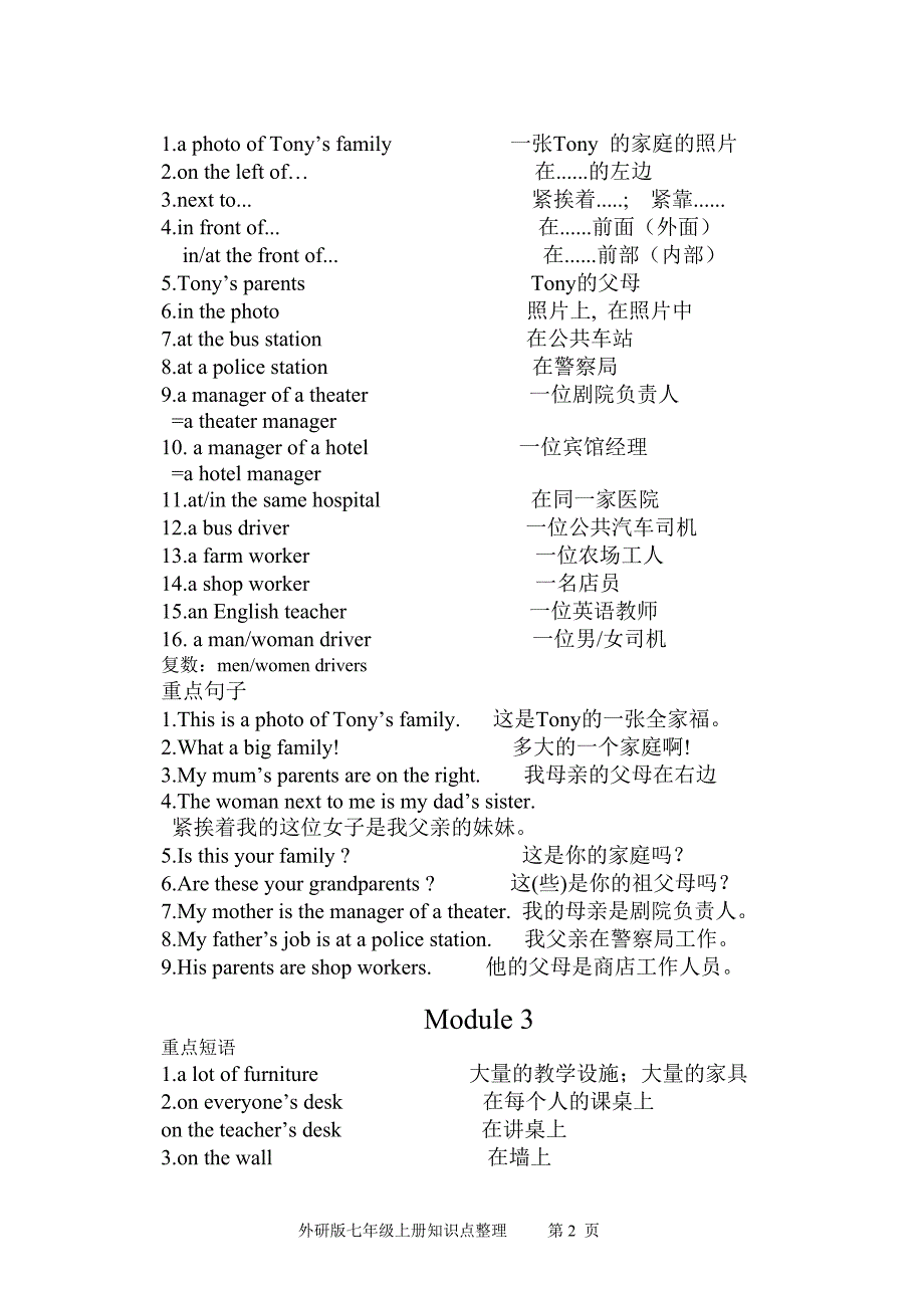 新外研版七年级上册知识点整理-期末总复习必背_第2页