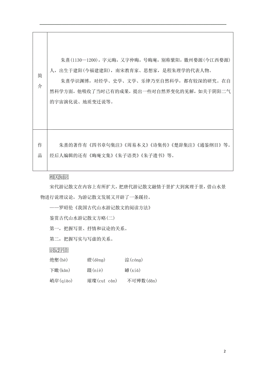 高中语文 1.4《百丈山记》同步练习 粤教版选修《唐宋散文选读》_第2页