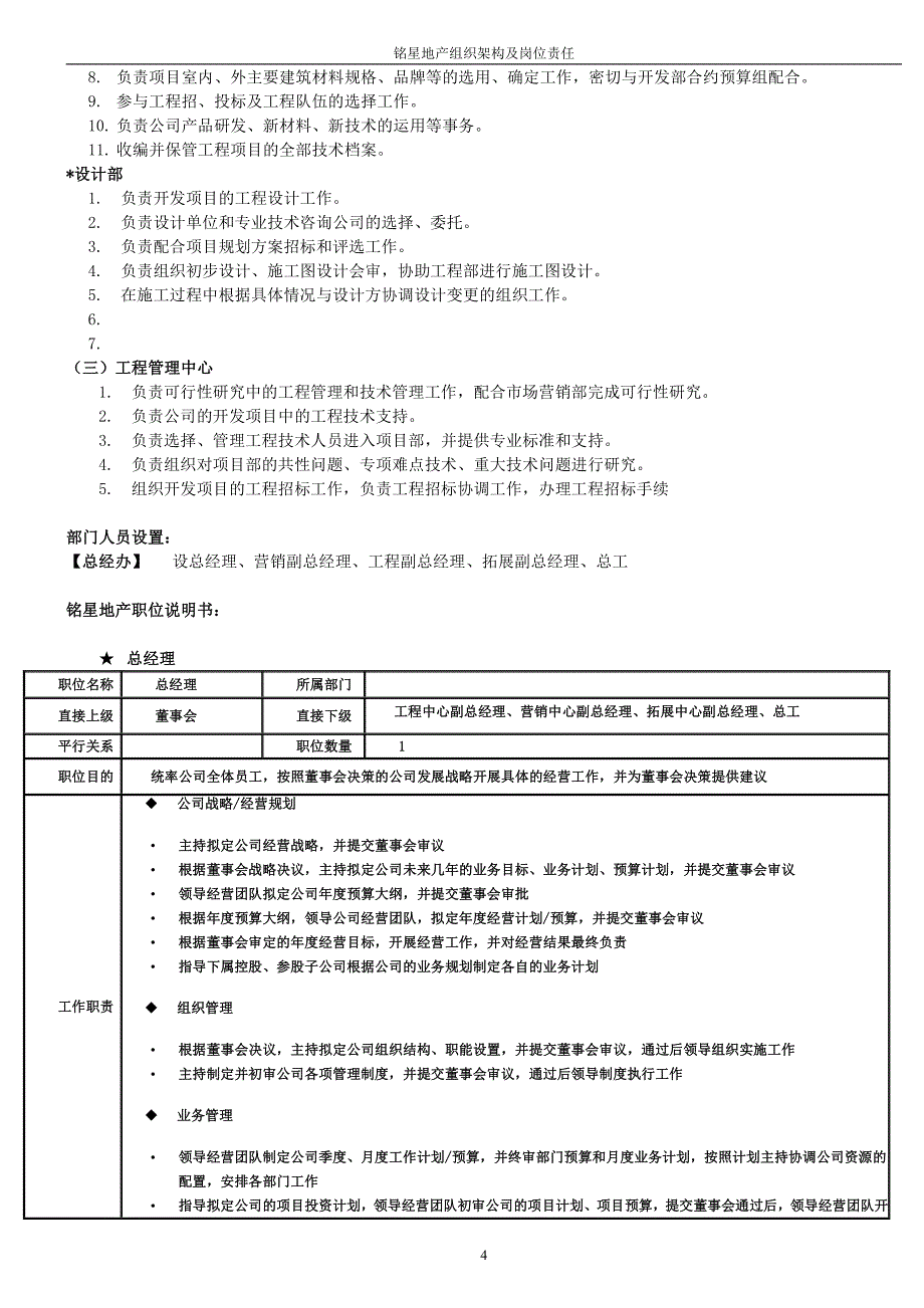 房地产公司组织架构与岗位职责_第4页