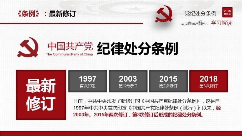2018年新修订中国共产党纪律处分条例学习培训专题党课课件_第5页