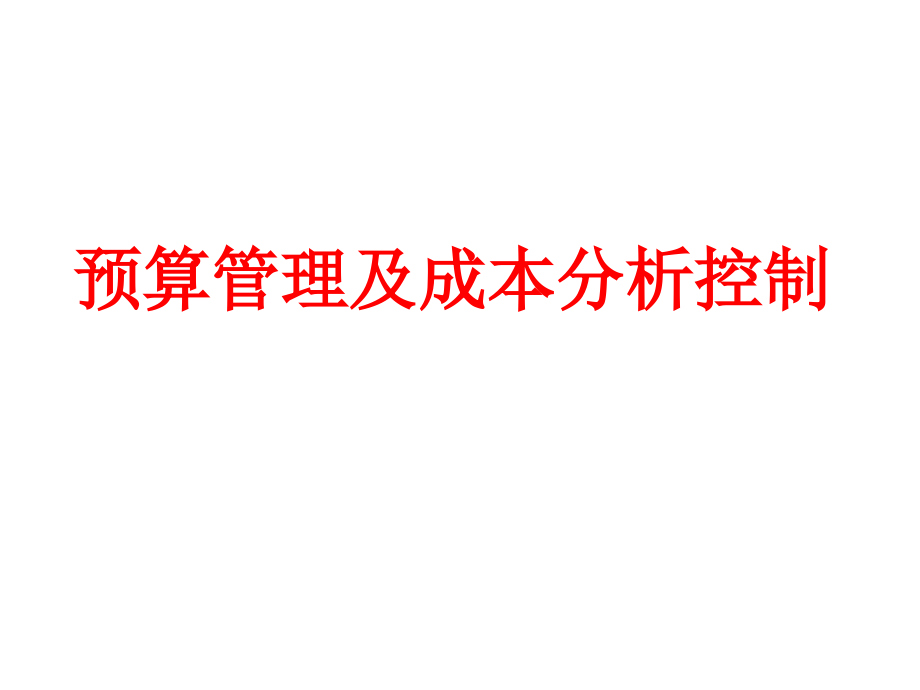 全面预算管理与成本分析控制：案例分析_第1页