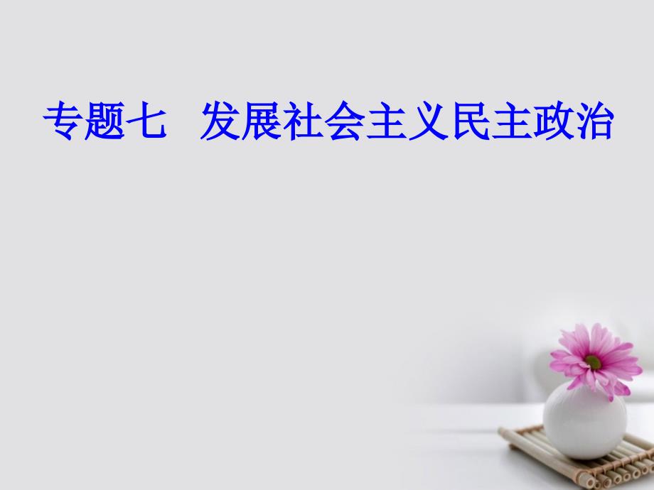 2017-2018学年高考政 治一轮复习 政 治生活 专题七 发展社 会 主 义民 主政 治 考点2 我国的政党制度课件_第1页