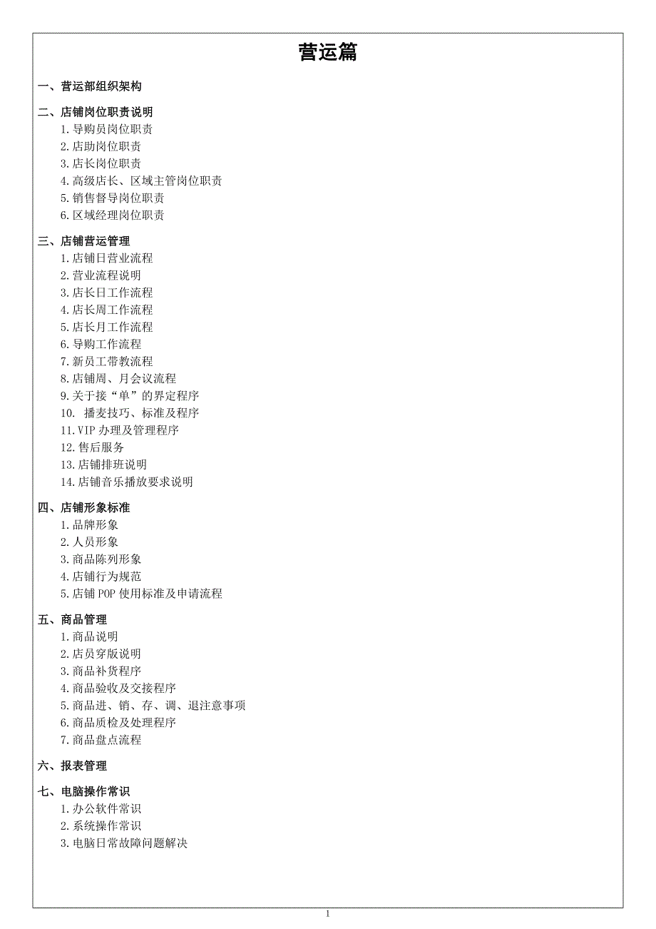 服装店营运手册 从职责到日常工作细则(全41页)_第1页