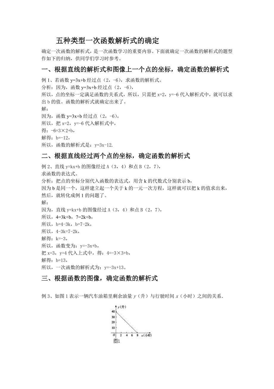 确定一次函数解析式的五种方法_第1页