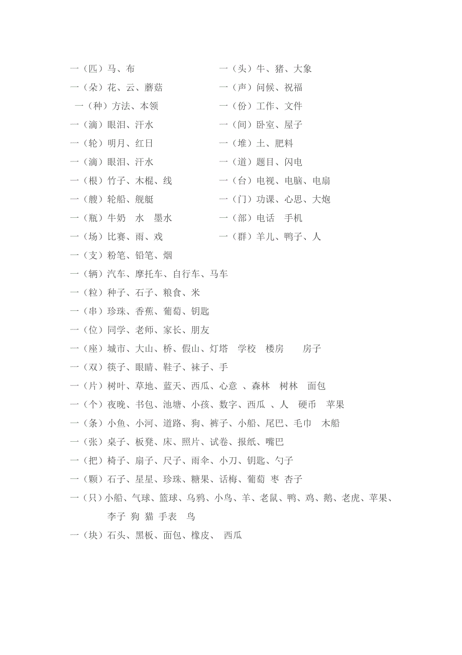 小学生一二年级常用量词_第3页