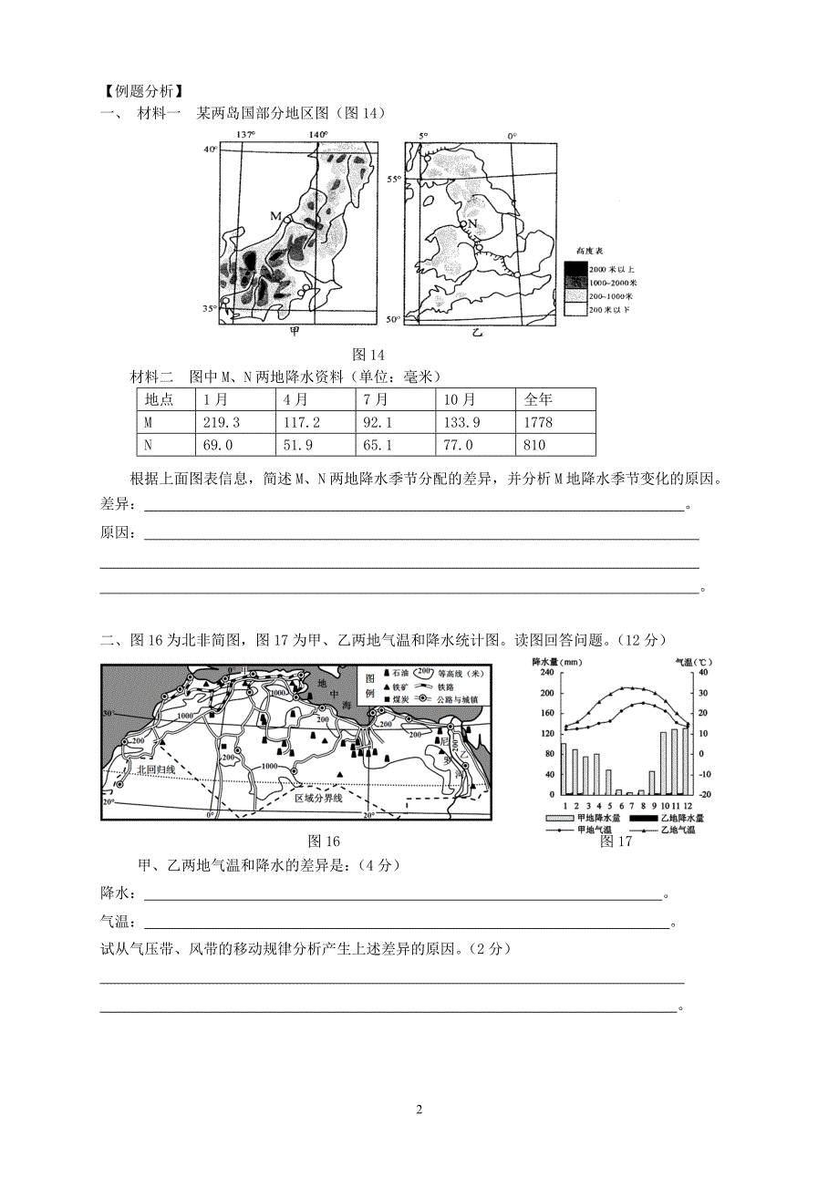 一轮复习--气候特点描述及成因分析_第2页