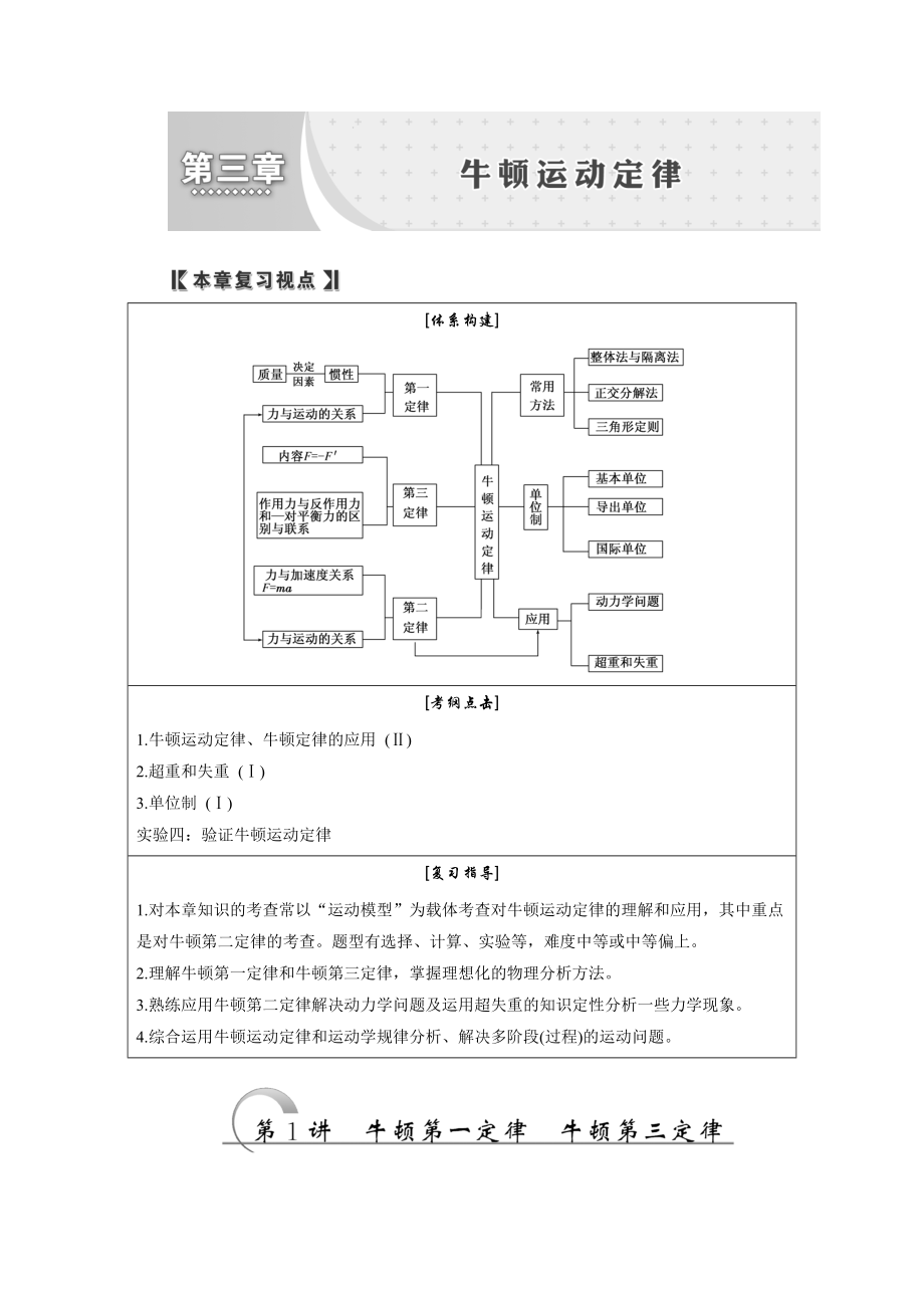 高中物理-知识点总结-针对性习题训练-第三章-第四章_第1页