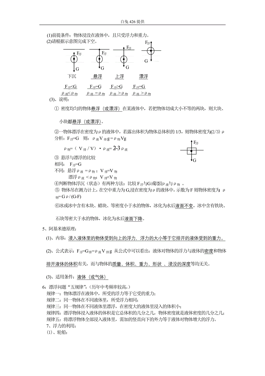 推荐中考物理浮力大全题型总结测试题组与答案.._第4页