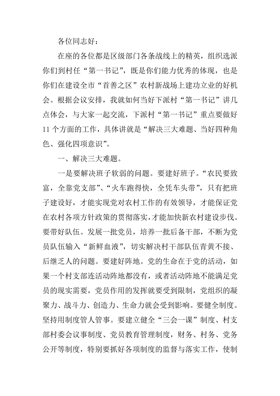 下派第一书记表态发言(共10篇)_第4页