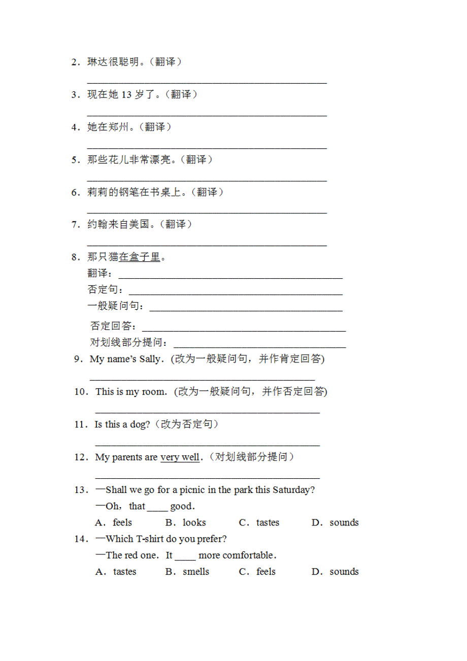 主系表结构-讲义+随堂练习（内容详实，附答案）_第2页
