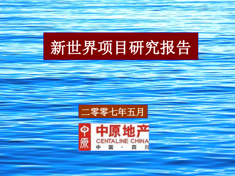 中原-成都新世界商业项目整体报告2007-66_第1页