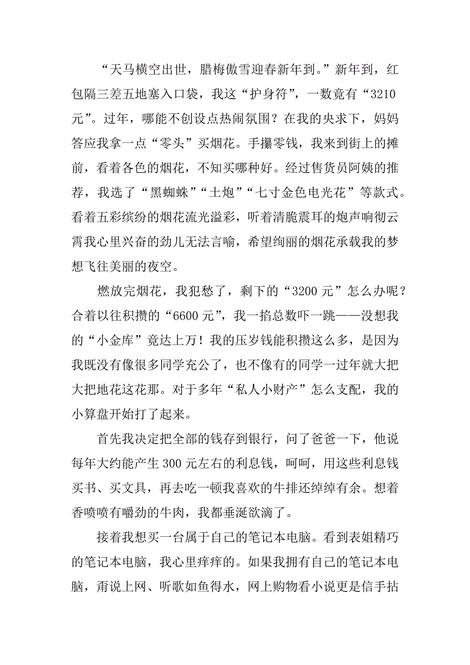 压岁钱使用计划作文_第4页