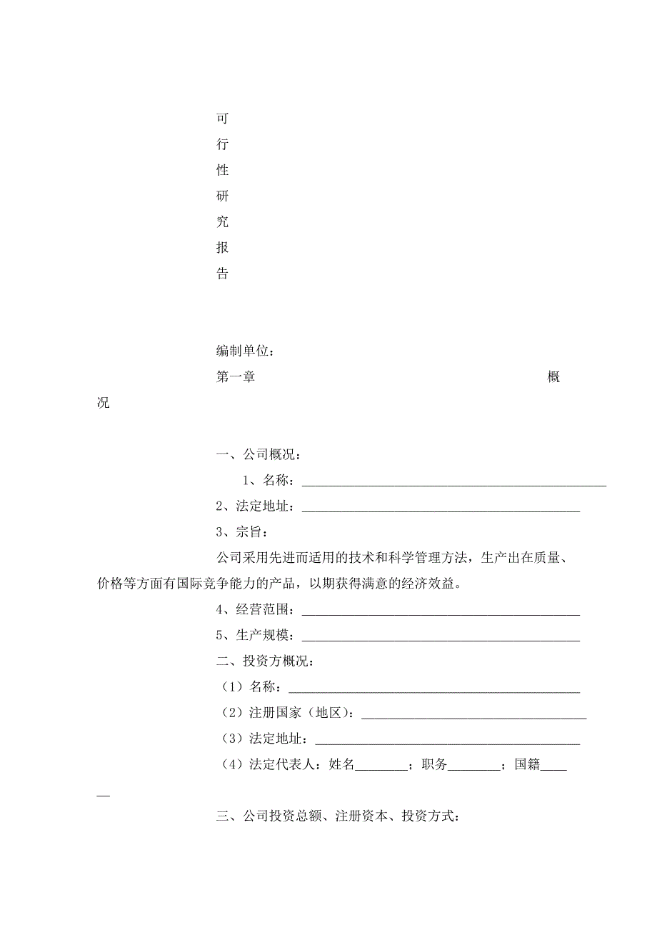 可行性研究报告范本 (外商独资)精选_第2页