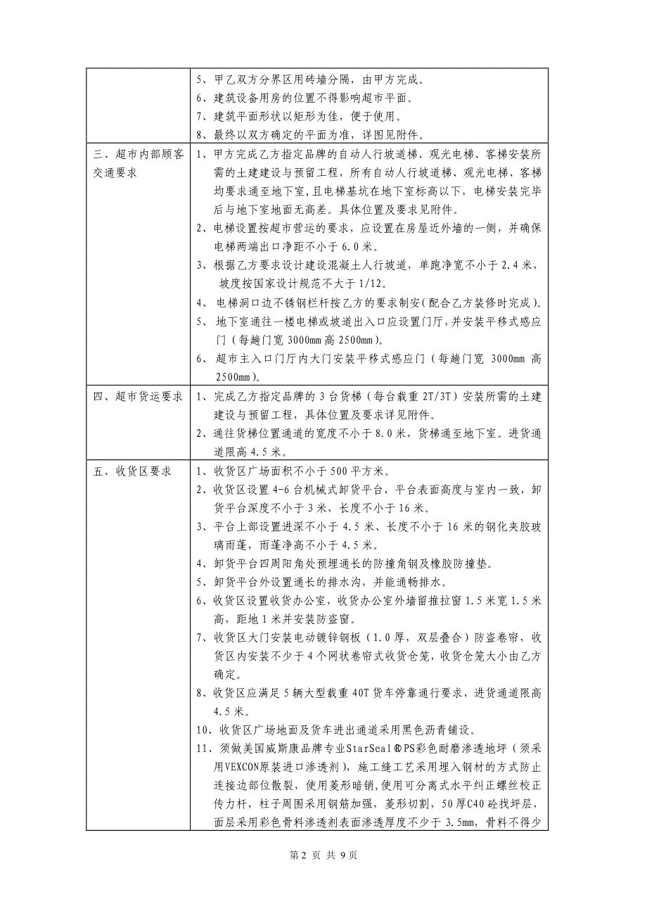 某超市建筑工程基本要求_第2页