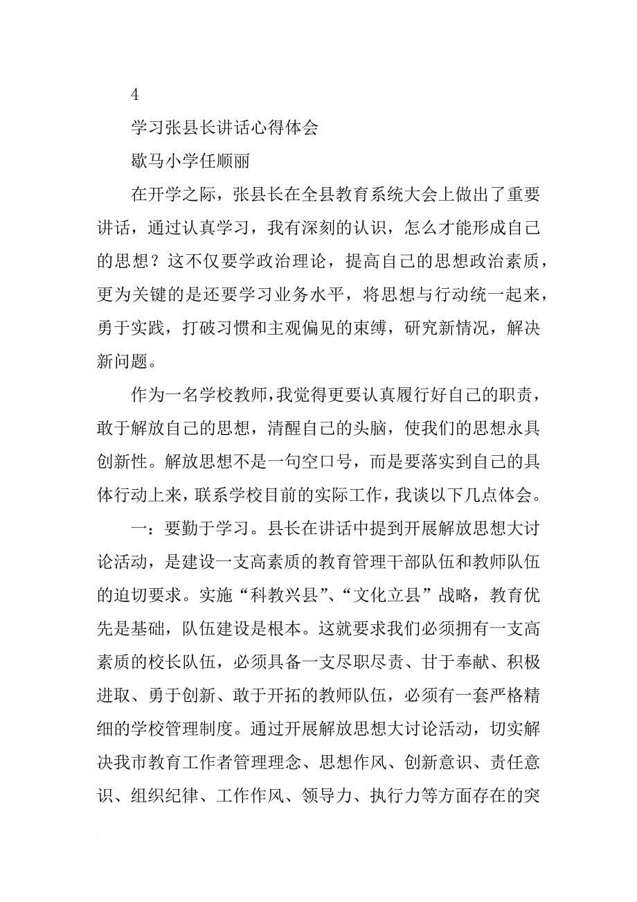 县长谈论自身讲话的心得体会_第5页