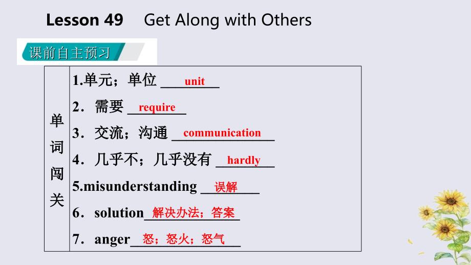 2018-2019学年九年级英语下册 unit 9 communication lesson 49 get along with others课件 （新版）冀教版_第3页